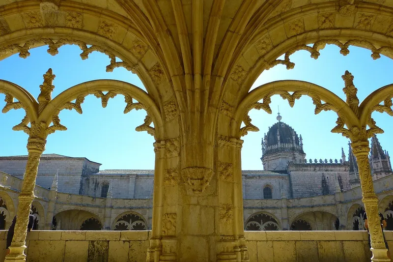 Manueline cloisters of Jerónimos Monastery in Lisbon