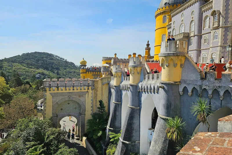 Pena Palace in Sintra, colorful historic landmark in Portugal